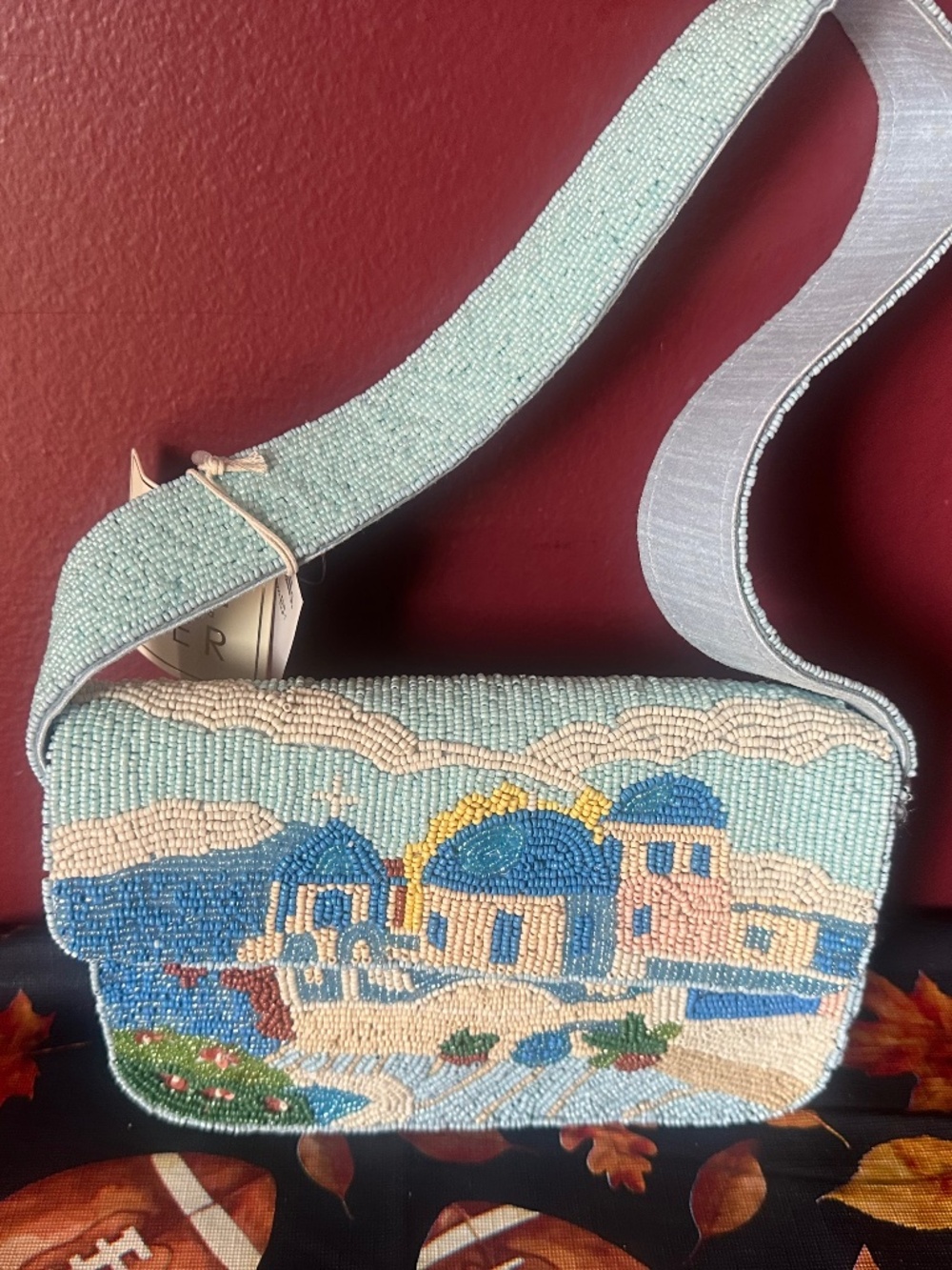 Viral GREECE beaded bag! NWT